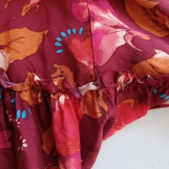 Intimately Free People Lattice Lovers Lace-Up Floral Ruffle Mini Dress - Picture 13 of 14